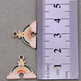 50pcs Rainbow Cloud Enamel Charms for DIY Necklaces Bracelets