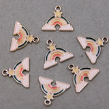 50pcs Rainbow Cloud Enamel Charms for DIY Necklaces Bracelets