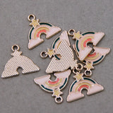 50pcs Rainbow Cloud Enamel Charms for DIY Necklaces Bracelets