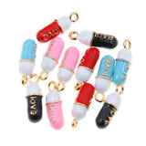 50pcs 20*7mm Capsule Pill Charms for DIY Earring Bracelet Jewelry Making