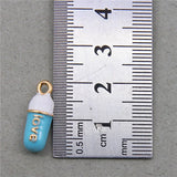 50pcs 20*7mm Capsule Pill Charms for DIY Earring Bracelet Jewelry Making