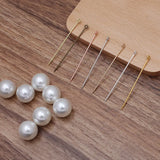 50 Sets Eye Pin Headpins Lapel Pins w/ Pearl Stopper Safety Pins DIY Jewelry