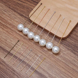 50 Sets Eye Pin Headpins Lapel Pins w/ Pearl Stopper Safety Pins DIY Jewelry