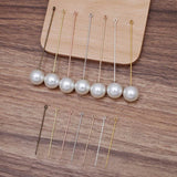 50 Sets Eye Pin Headpins Lapel Pins w/ Pearl Stopper Safety Pins DIY Jewelry