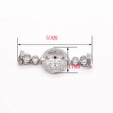 High Quality CZ-inlaid Pearl Bracelet Buckle 50x17mm