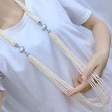 High Quality CZ-inlaid Pearl Bracelet Buckle 50x17mm