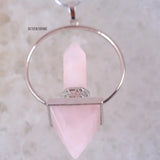 Reiki Healing Pink Crystal Pendulum 50x20MM