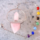 Reiki Healing Pink Crystal Pendulum 50x20MM