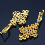 Golden Citrine Pendant Earrings Set 14K Silver Daily Wear Jewelry