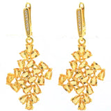 Golden Citrine Pendant Earrings Set 14K Silver Daily Wear Jewelry