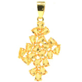 Golden Citrine Pendant Earrings Set 14K Silver Daily Wear Jewelry
