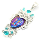 13g Rainbow Titanium Quartz Goddess Face Pendant