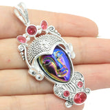 13g Rainbow Titanium Quartz Goddess Face Pendant