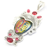 13g Rainbow Titanium Quartz Goddess Face Pendant