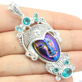 13g Rainbow Titanium Quartz Goddess Face Pendant