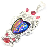 13g Rainbow Titanium Quartz Goddess Face Pendant