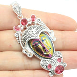 13g Rainbow Titanium Quartz Goddess Face Pendant