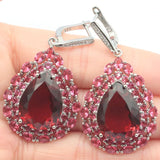 Raspberry Rhodolite Garnet CZ Jewelry Set for Woman Bride