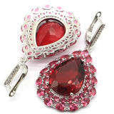 Raspberry Rhodolite Garnet CZ Jewelry Set for Woman Bride