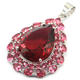 Raspberry Rhodolite Garnet CZ Jewelry Set for Woman Bride