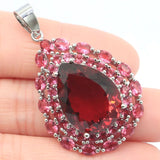 Raspberry Rhodolite Garnet CZ Jewelry Set for Woman Bride
