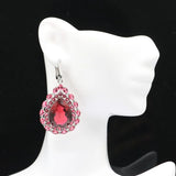 Raspberry Rhodolite Garnet CZ Jewelry Set for Woman Bride