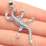 Chameleon Sapphire Garnet Amethyst CZ 925 Silver Pendant