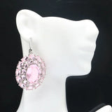 Rhodolite Garnet Pink Kunzite Citrine Tanzanite CZ Wedding Silver Earrings