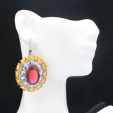 Rhodolite Garnet Pink Kunzite Citrine Tanzanite CZ Wedding Silver Earrings
