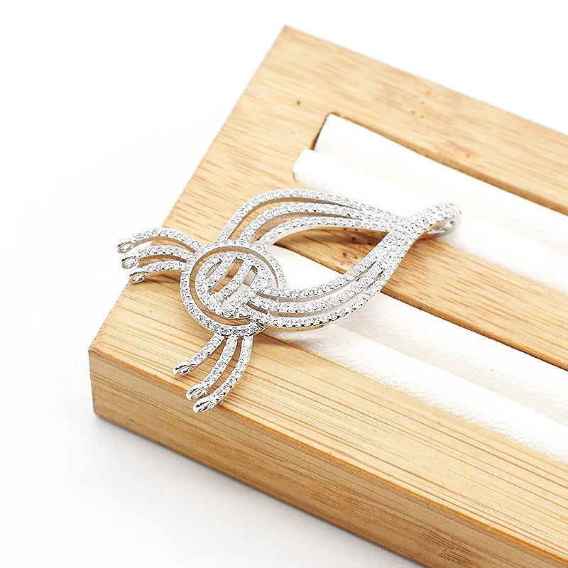 Women's CZ-inlaid Pearl Bracelet Buckle, Necklace Clasp, Sweater Chain Connector