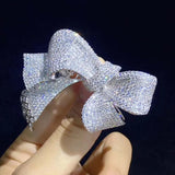 Women's High Quality Pearl Bracelet Buckle with CZ-inlaid Bow