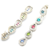 Aquamarine Garnet Peridot Tanzanite CZ Earrings