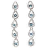 Aquamarine Garnet Peridot Tanzanite CZ Earrings