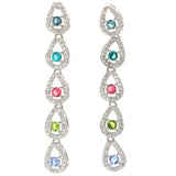 Aquamarine Garnet Peridot Tanzanite CZ Earrings