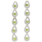 Aquamarine Garnet Peridot Tanzanite CZ Earrings