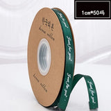 50 yd Wide Polyester Lettering Ribbon Box Packing Flower Bundle Gift Cake Ribbon