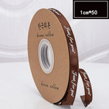 50 yd Wide Polyester Lettering Ribbon Box Packing Flower Bundle Gift Cake Ribbon