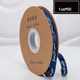 50 yd Wide Polyester Lettering Ribbon Box Packing Flower Bundle Gift Cake Ribbon