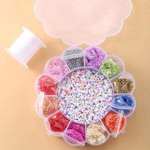 5100pcs Random Letter Jewelry Box Soft Pottery Colored Square Letter Rice Bead