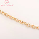 1 Meter 6x8MM 24K Brass Chain Link Necklace Bracelet Diy Jewelry Findings