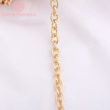 1 Meter 6x8MM 24K Brass Chain Link Necklace Bracelet Diy Jewelry Findings