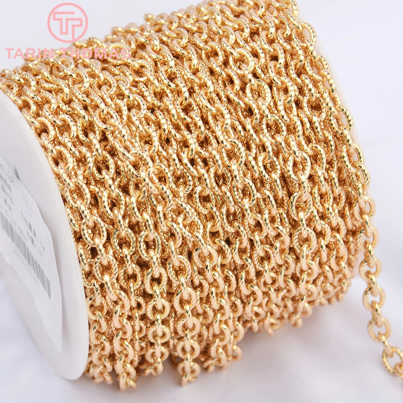 1 Meter 6x8MM 24K Brass Chain Link Necklace Bracelet Diy Jewelry Findings