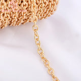 1 Meter 6x8MM 24K Brass Chain Link Necklace Bracelet Diy Jewelry Findings