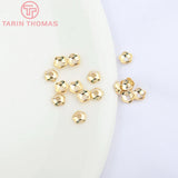 100PCS 4MM 24K Plated Brass Flower Beads Caps DIY Jewelry Findings