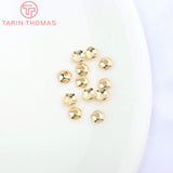 100PCS 4MM 24K Plated Brass Flower Beads Caps DIY Jewelry Findings