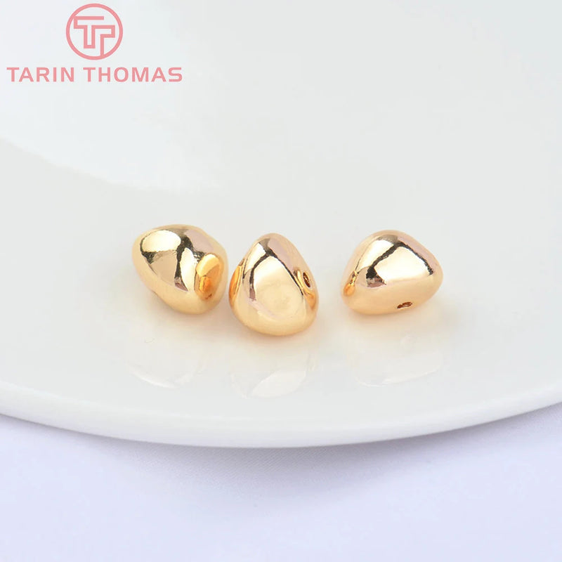 6PCS 10x7.5MM 24K Plated Brass Spacer Beads for Bracelet Making