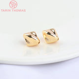 6PCS 9.5x11MM 24K Plated Brass Spacer Beads Bracelet DIY Jewelry Accessories