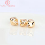 6PCS 9.5x11MM 24K Plated Brass Spacer Beads Bracelet DIY Jewelry Accessories