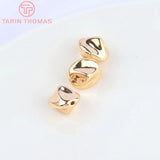 6PCS 9.5x11MM 24K Plated Brass Spacer Beads Bracelet DIY Jewelry Accessories
