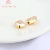 6PCS 12x14MM 24K Plated Brass Rhombus Shape Beads for Bracelet DIY Jewelry